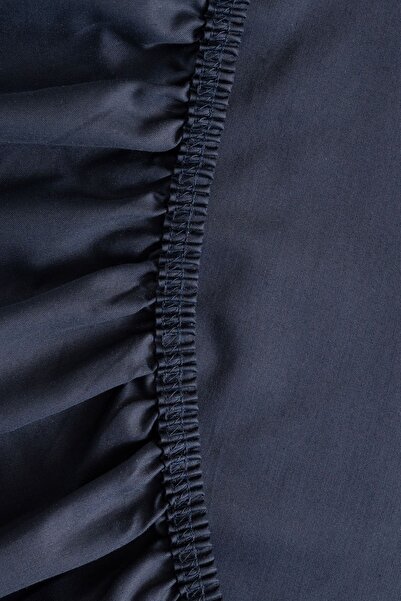 Penelope 100% Cotton Satin - Navy Blue Sheet Set 200X200 Cm, Elastic - Lia Series