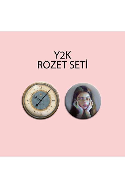 Nemika مجموعة ساعات يد كلاسيكية للفتيات Y2K مكونة من شارة مكونة من قطعتين - ش...