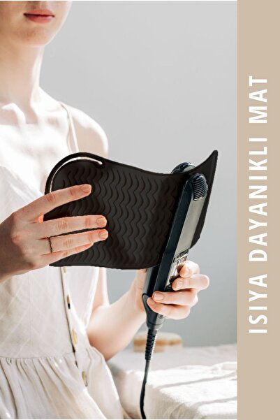 Mamastuff Isıya Dayanıklı Silikon Mat - Siyah - Saç Düzleştirici Ve Maşa Için
