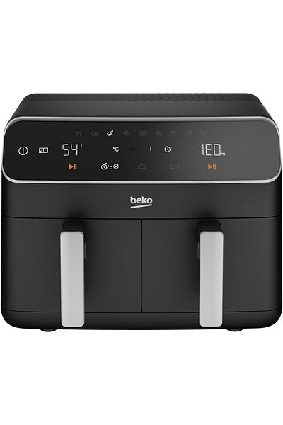 Beko Air Fryer Twin 2400W, 8.5Litre Capacity, 9 Functions, Touch Screen, Teflon coated - FRL5388B