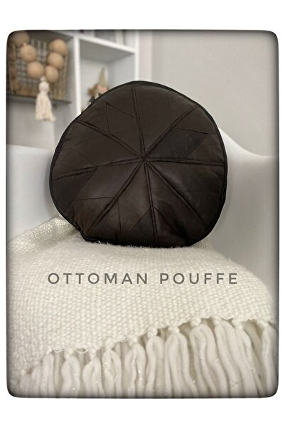 Ottoman Pouffe Art Deco El Yapımı Hakiki Deri Orijinal Bohem Ottoman Puf Yer ...