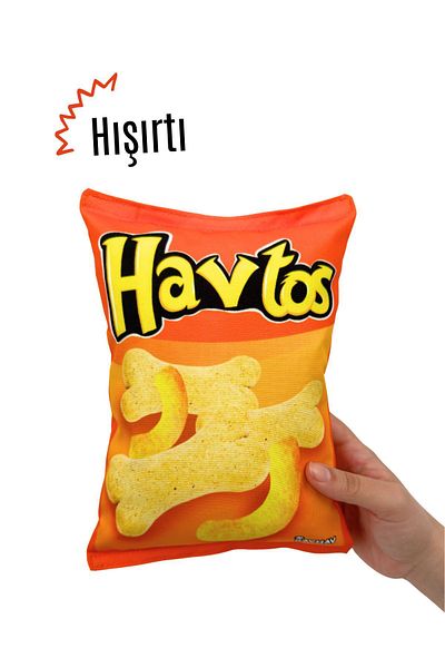 Havhav Havtos Plush Chips Rustle Sound Dog Toy Chips Shaped Sounding Dog Playmate