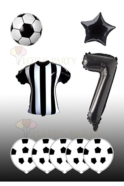 LOTUS PARTY Μαύρο και άσπρο μπαλόνι με θέμα το ποδόσφαιρο για γενέθλια Μαύρο και άσπρο μπαλόνι με φύλλο μεμβράνης Μπαλόνι με φύλλο μεμβράνης 7 ετών