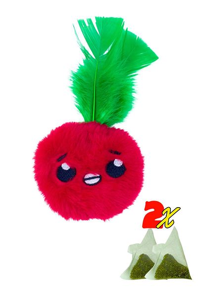 Miyav Apple Shaped Catnip Plush Cat Toy with Pocket 2 Pieces Catnip Pack Included - Cat Toy with Catnip