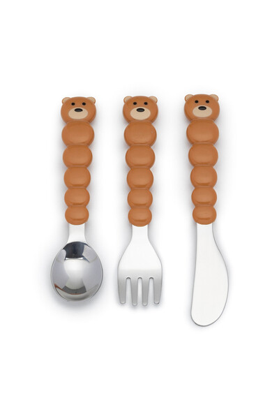 Melii طقم أدوات - الدب البني والقرش الأزرق (6 قطع)