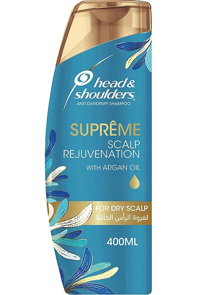 Head&Shoulders شامبو هيد اند شولدرز سوبريم ضد القشرة بزيت الأرغان لتجديد فروة الرأس الجافة 400 مل