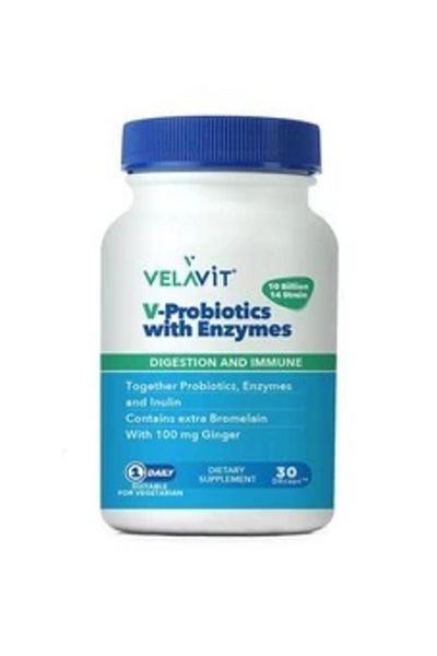 Velavit V-Probiotics with Enzymes 30 Tablets