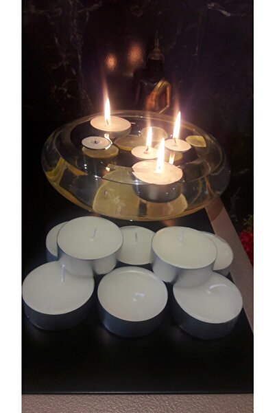 ABETE Iv Candles Beyaz Büyük Tealight 12'li Mum