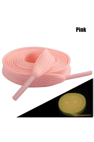 Butik Junisteps Glow-in-the-Dark Highlighter Flat Pink Children's Shoelaces