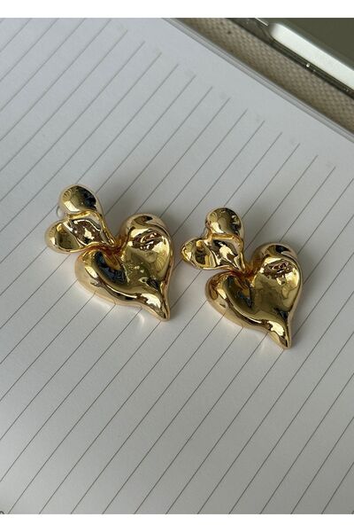 KİLİGİSTANBUL 2'li Kalp Küpe 4 Cm