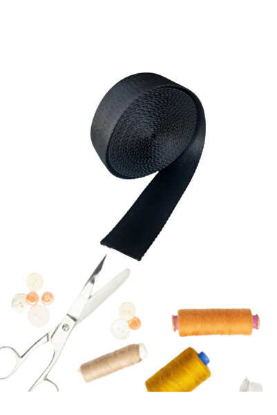 Nil'in Evi Dar Dokuma Siyah Polipropilen Kolon Kayış - 4 CM x 5 MT