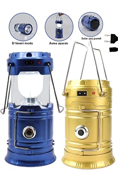 REVOPRO Şarjlı Usbli Solar Güneş Enerji Işıldak-Kamp Feneri Lambası