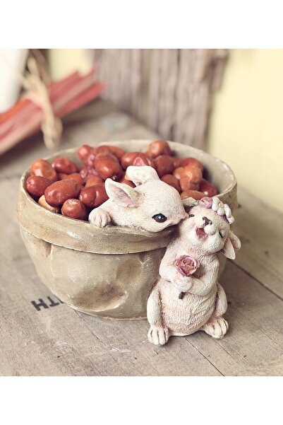 Genel Markalar ANNE VE YAVRU TAVŞAN DEKORATİF SAKSI SEPETTEN SARKAN SEVİMLİ TAVŞANLAR