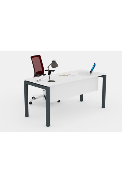 Çağın Ofis Mobilyaları Galaxy Tekli Etajersiz Masa 140 cm (Lake Beyaz)