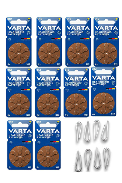 Varta 312 Numara İşitme Cihazı Pili 6'lı Blister (60 Adet)