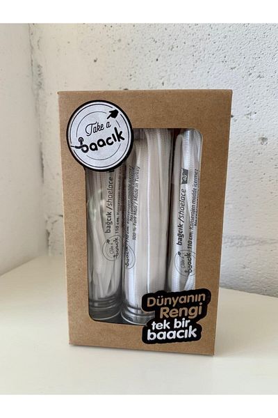 Take a Baacık White Shoelaces 3 Pack