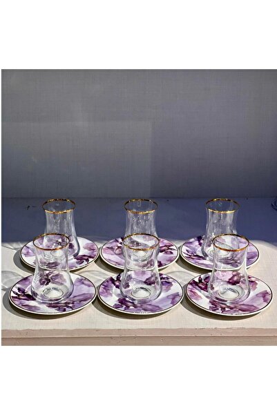 EVALIZA EVALİZA 44165 6'LI ÇAY SERİ BUKET MOR