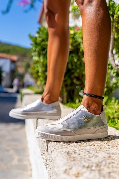 Güneşkızı Guki35 Tenis de damă, gri-argintiu, ocazional, confortabil, vegan Star, Gk-rigel049