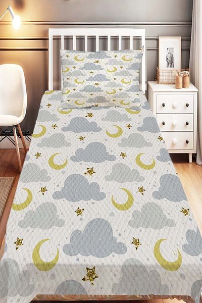 Else Dekor Moon Star Patterned Clouds - Single Child Pique Set