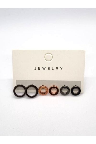 JEWELRY Set of 3 Color and Model Options Nail Earrings for Women