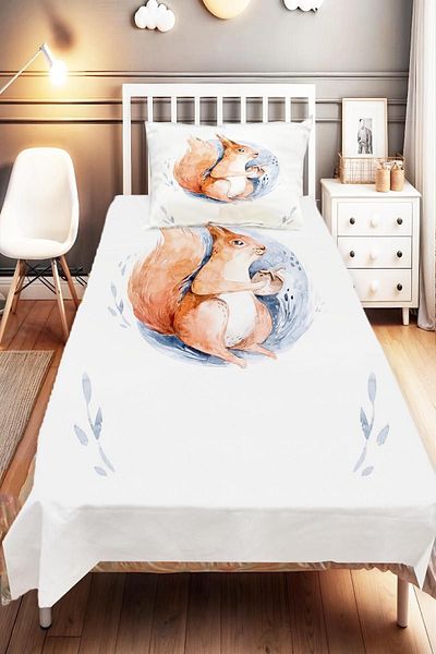 Else Dekor Animal Patterned Cute Children's and Baby's Room Decorative Bedspread