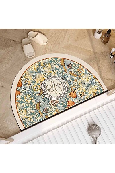 Else Halı Else Su Emici Duş Önü Banyo Paspası Klozet Tek Parça Yarım Ay Banyo...