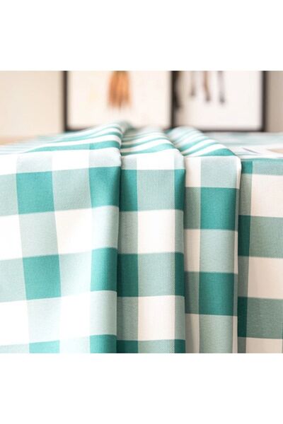 Else Dekor Else Turkuaz Piti Kare Dama Desenli Dertsiz Leke Tutmaz Скатертина Скатертина для пікніка