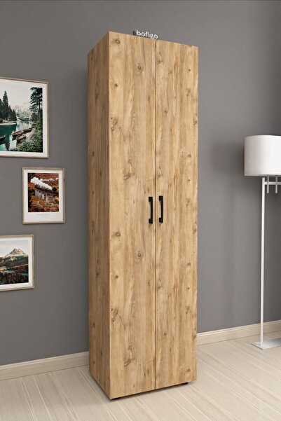 Bofigo 5 Raflı 2 Kapaklı Klasörlük Dolabı Mutfak Dolabı Banyo Dolabı Çok Amaçlı Dolap Cansu Çam