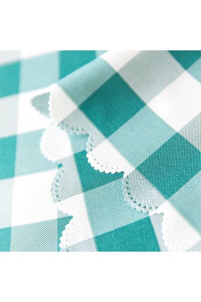 Else Dekor Else Turkuaz Piti Kare Dama Desenli Dertsiz Leke Tutmaz Скатертина Скатертина для пікніка