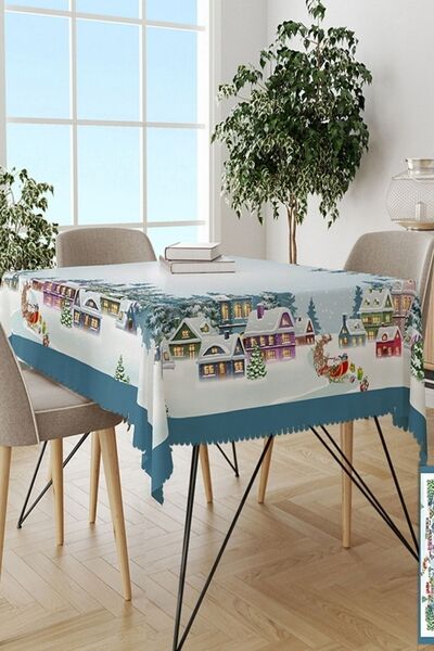 Else Halı Else Yılbaşı Konsepti Dekoratif Leke Tutmaz Masa Örtüsü Ps40