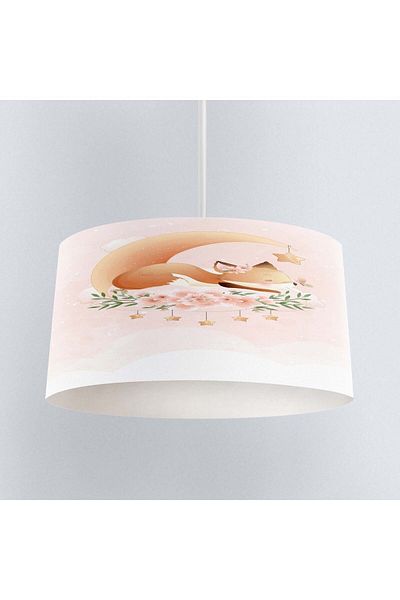 Else Dekor Blue Brown Patterned Bohemian Fox Children's Baby Room - Pendant Chandelier