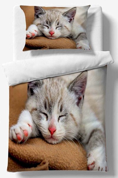 Else Dekor Σετ Παπλωματοθήκη μονής με 3D σχέδιο Cute Cat