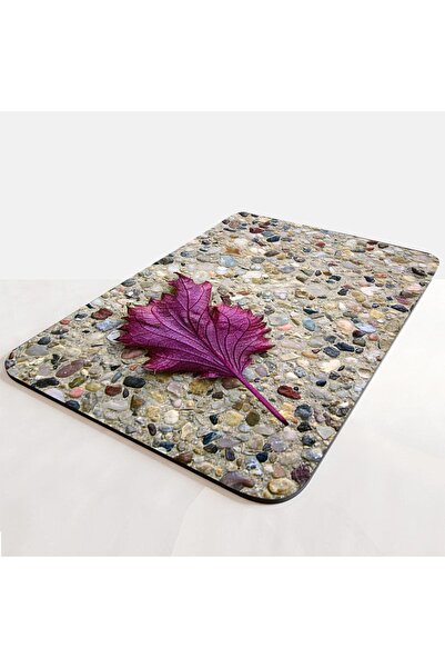 Else Dekor Μωβ πέτρα με μοτίβο αντιολισθητική βάση που πλένεται μονό κάθισμα τουαλέτας Μπροστινό μικρό χαλάκι μπάνιου