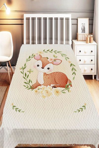 Else Dekor Single Children's Pique Set - Plane, Teddy Bear and Animal Pattern