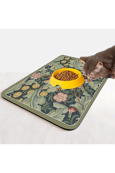 Else Dekor Else Cat Dog Food Water Pet Feeding Mat Mat Easy to Clean Absorbent Waterproof Base