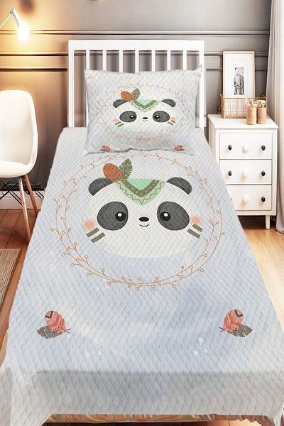 Else Dekor Panda Patterned Cute Children's Pique Set - Single