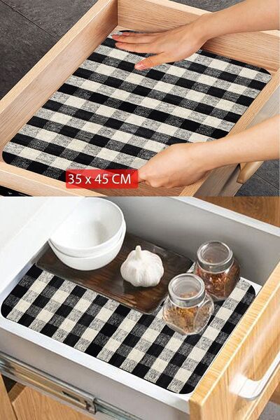 Else Dekor Неплъзгащ се капак за чекмедже на шкаф с шарка от юта, който може да се пере