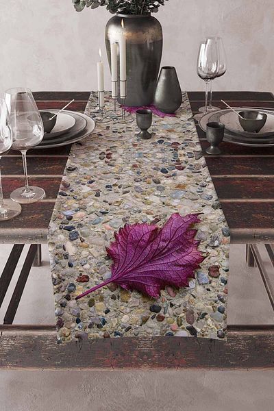 Else Dekor Fețe de masă decorative, lavabile, rezistente la pete, cu model de podea de piatră