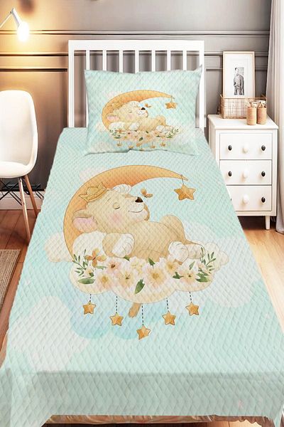 Else Dekor Rabbit Patterned Cute Airplane Single Children's Pique Set