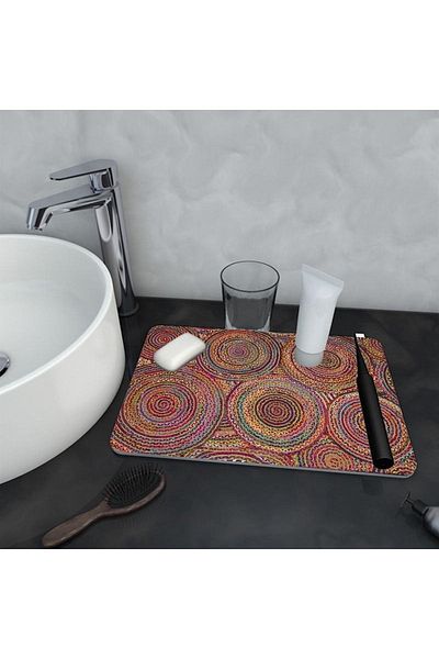Else Dekor Else Organizator pentru baie cu absorbție de apă, duș, șampon, săpun, cupe, periuță de dinți, covoraș de prezentare