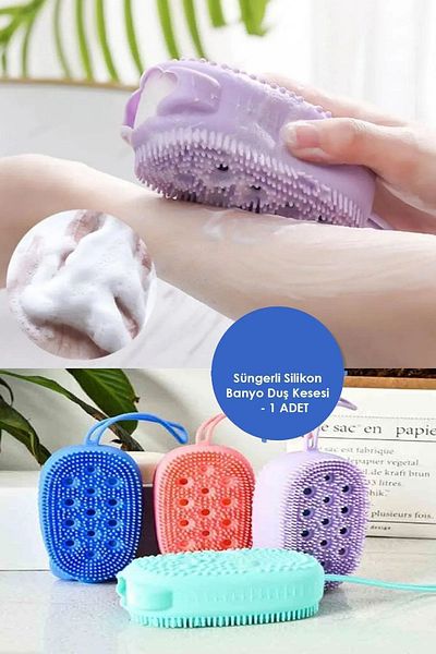 Else Dekor Else Scrub μπάνιου σιλικόνης Συμπαγές σαπούνι με θάλαμο και σφουγγάρι σιλικόνης πλάτης βούρτσα καθαρισμού σώματος