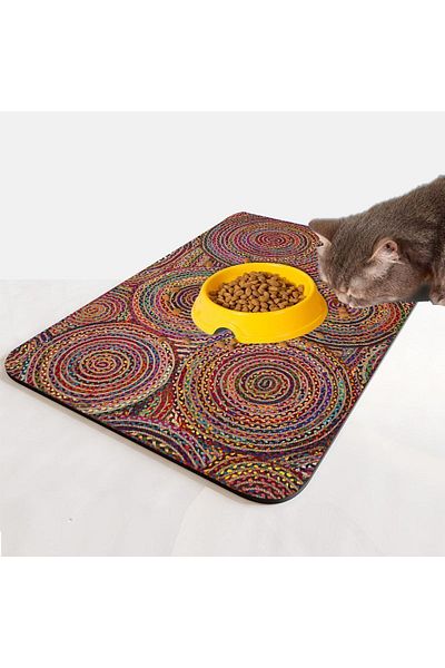 Else Dekor Else Cat Dog Food Water Pet Feeding Mat Mat Easy to Clean Absorbent Waterproof Base