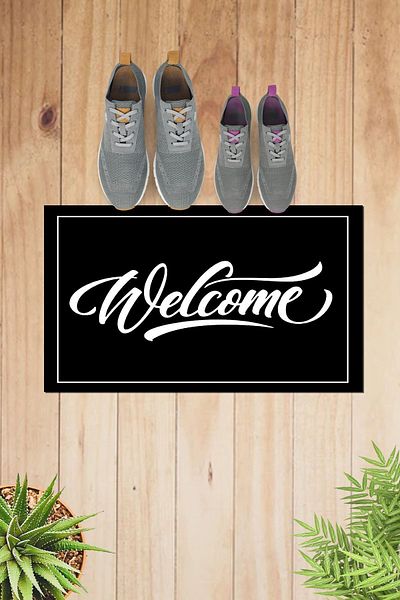 Else Dekor سجادة باب داخلية وخارجية منقوشة وحديثة من Welcome Kps-6