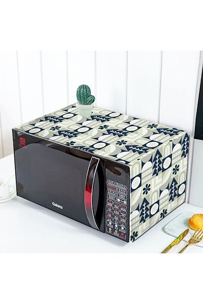 Else Dekor Green Navy Blue Patterned Microwave Oven Cover - 35x100cm