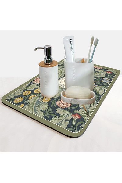 Else Dekor Else Water Absorbent Bathroom Organizer Σαμπουάν ντους Σαπούνι Κύπελλο Οδοντόβουρτσα Pad Organizer Χαλάκι παρουσίασης