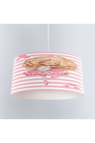 Else Dekor Princess Patterned Pink and White Children's Baby Room - Pendant Chandelier