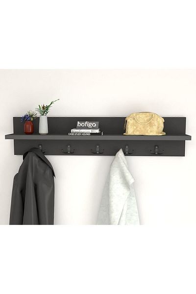Bofigo Bofigo Coat Rack Wall Hanger Clothes Hanger Shelf Wall Hanger 80 cm Anthracite