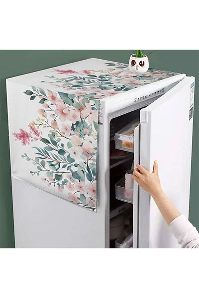 Else Halı 60x140cm Green Eucalyptus Patterned Diffusion and Refrigerator Cover