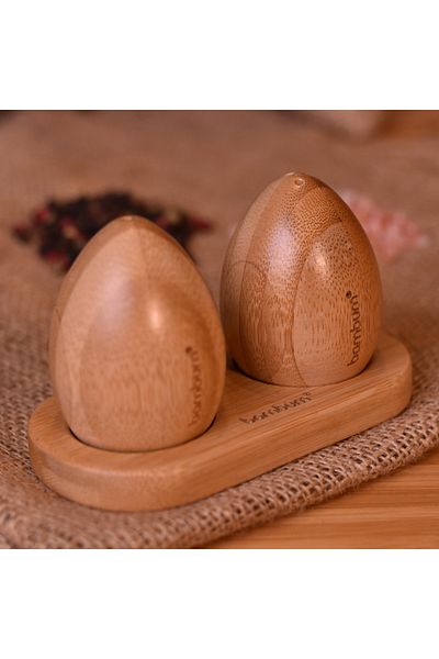 MİEN Mien Brown Egg Salt and Pepper Shakers - 11,8x6x6,6 cm