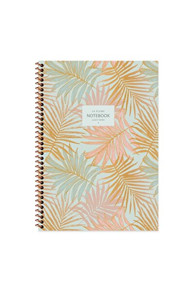 KESKİN COLOR دفتر ملاحظات مخطط مقاس A4 La Plume Leaves - برتقالي